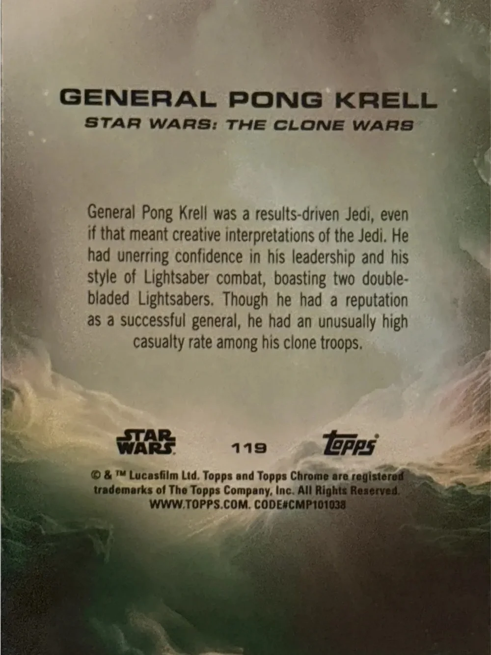 Topps Star Wars General Pong Krell Trading Card - Picture 2 of 2